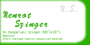 menrot szinger business card